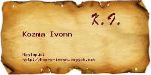 Kozma Ivonn névjegykártya
